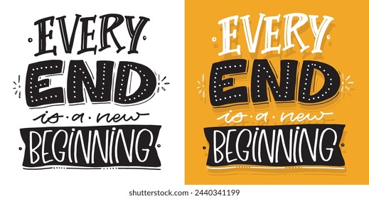 Cute hand drawn doodle lettering postcard, lettering quote. 100% vector image