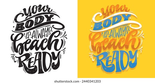 Cute hand drawn doodle lettering postcard, lettering quote. 100% vector image
