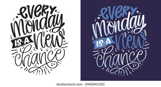 Cute hand drawn doodle lettering postcard, lettering quote. 100% vector image