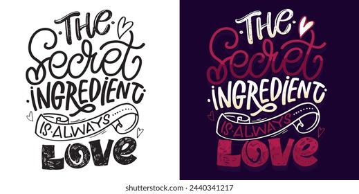 Cute hand drawn doodle lettering postcard, lettering quote. 100% vector image