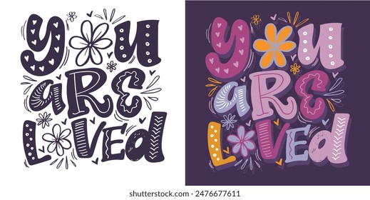 Lindo dibujado a mano doodle letra cita. Letras para el diseño de la camiseta, impresión de la taza, impresión del bolso, moda de la ropa. 100% dibujado a mano Imagen de Vector.