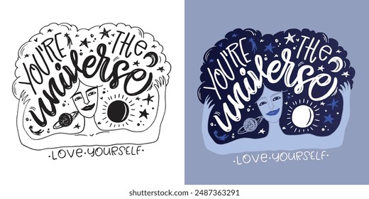 Cute hand drawn doodle lettering quote. Lettering for t-shirt design, mug print, bag print, clothes fashion. 100% hand drawn vector image.