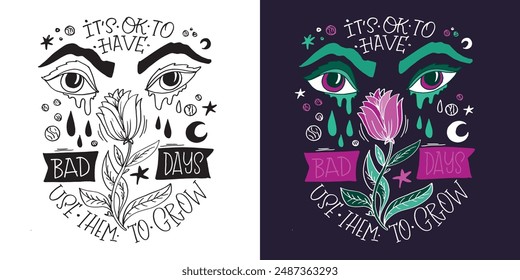 Cute hand drawn doodle lettering quote. Lettering for t-shirt design, mug print, bag print, clothes fashion. 100% hand drawn vector image.