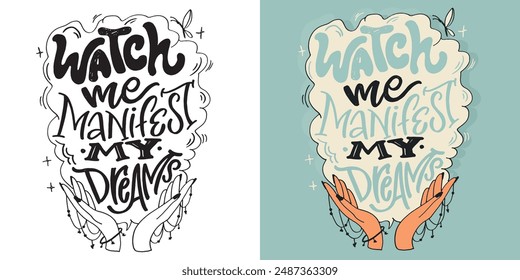 Cute hand drawn doodle lettering quote. Lettering for t-shirt design, mug print, bag print, clothes fashion. 100% hand drawn vector image.