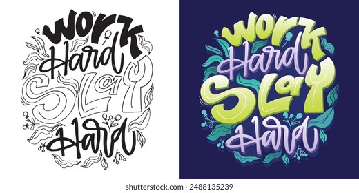 Cute hand drawn doodle lettering quote. Lettering for t-shirt design, mug print, bag print, clothes fashion. 100% hand drawn vector image.