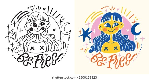 Cute hand drawn doodle lettering quote. Lettering for t-shirt design, mug print, bag print, clothes fashion. 100% hand drawn vector image.