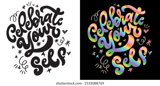 Linda cita de letras de doodle dibujadas a mano. Letras para el diseño de la camiseta, impresión de la taza, impresión del bolso, moda de la ropa. Imagen de Vector 100% dibujado a mano.