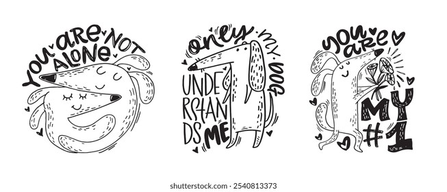 Cute hand drawn doodle lettering quote about pet. Lettering for t-shirt design, mug print, bag print, clothes fashion. 100% hand drawn vector image.