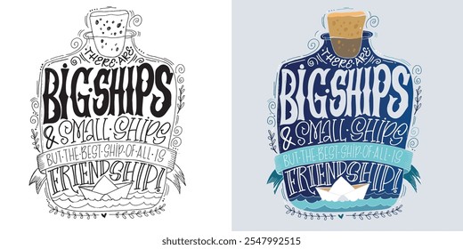 Linda cita de letras de doodle dibujadas a mano. Letras para el diseño de la camiseta, impresión de la taza, impresión del bolso, moda de la ropa. Imagen de Vector 100% dibujado a mano.