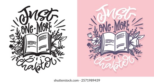 Cute hand drawn doodle lettering quote about books and reading. Lettering for t-shirt design, mug print, bag print, clothes fashion. 100% hand drawn vector image.
