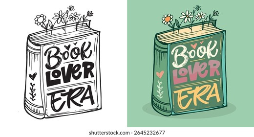 Cute hand drawn doodle lettering quote about books and reading. Lettering for t-shirt design, mug print, bag print, clothes fashion. 100% hand drawn vector image.