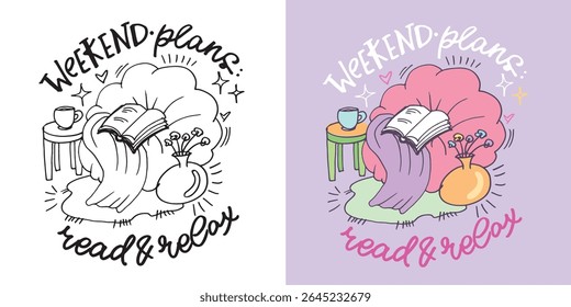 Cute hand drawn doodle lettering quote about books and reading. Lettering for t-shirt design, mug print, bag print, clothes fashion. 100% hand drawn vector image.