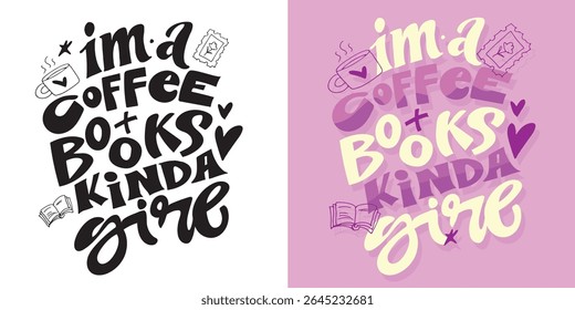 Cute hand drawn doodle lettering quote about books and reading. Lettering for t-shirt design, mug print, bag print, clothes fashion. 100% hand drawn vector image.