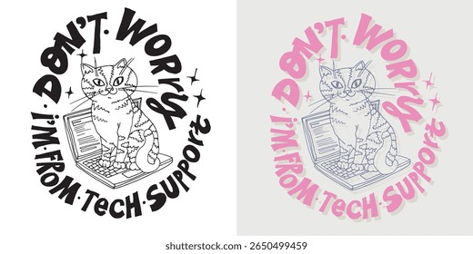 Cute hand drawn doodle lettering quote about Cat. Lettering for t-shirt design, mug print, bag print, clothes fashion. 100% hand drawn vector image.