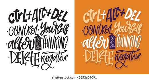 Citação de letras bonitas desenhadas à mão. Cartas para design de camiseta, impressão de caneca, impressão de saco, moda de roupas. 100% de imagem vetorial desenhada à mão.