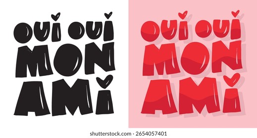 Cute hand drawn doodle lettering quote about France. Lettering for t-shirt design, mug print, bag print, clothes fashion. 100% hand drawn vector image.