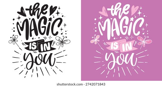 Cute hand drawn doodle lettering quote. Lettering for t-shirt design, mug print, bag print, clothes fashion. 100% hand drawn vector image.
