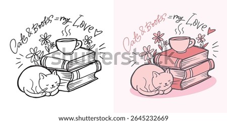 Cute hand drawn doodle lettering quote about books and reading. Lettering for t-shirt design, mug print, bag print, clothes fashion. 100% hand drawn vector image.