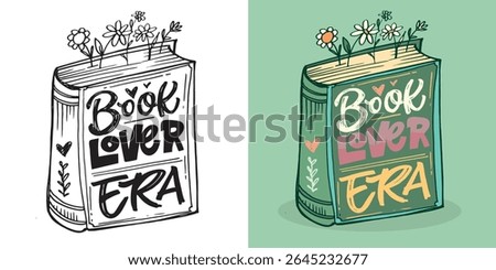 Cute hand drawn doodle lettering quote about books and reading. Lettering for t-shirt design, mug print, bag print, clothes fashion. 100% hand drawn vector image.