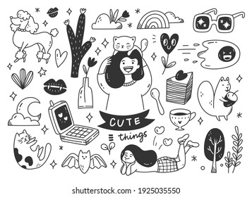 Cute Hand Drawn Doodle Line Art