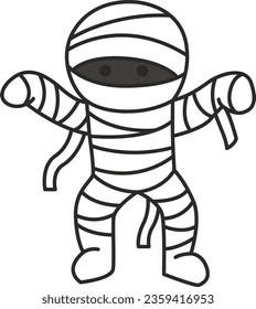 Kleiner handgezeichneter Mummy-Doodle. Vektorgrafik.