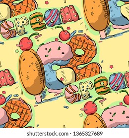 cute hand drawn doodle set with icons and design elements