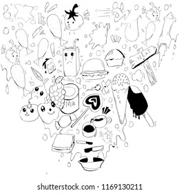 cute hand drawn doodle sketch illustration vector