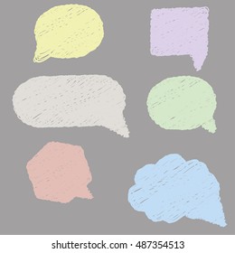 Cute hand drawn doodle speech, dialog bubbles collection