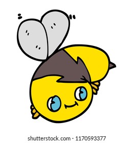 cute hand drawn doodle style cartoon bee