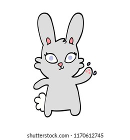 estilo doodle dibujado a mano lindo dibujos animados conejo ondear