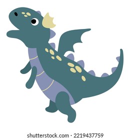 Dragón dibujado a mano. Fondo blanco, aislado. Ilustración vectorial.