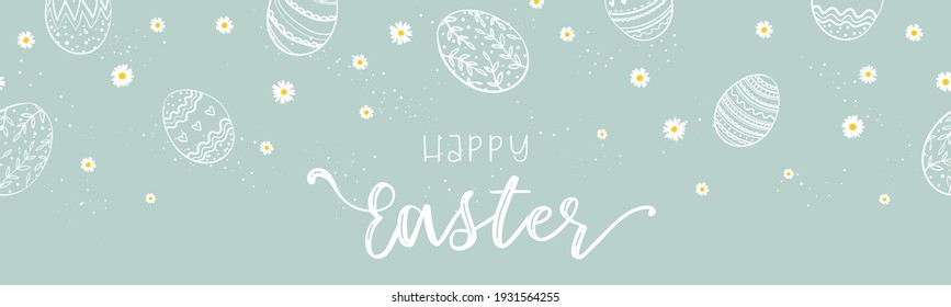 Cute hand drawn Easter banner, creative and fun, great for social media, cards, invitations - vector design