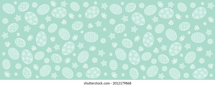 Cute hand drawn easter horizontal pattern - vector design.