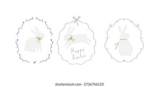 Cute Hand Drawn Easter vector illustration. Whimsical Spring Easter