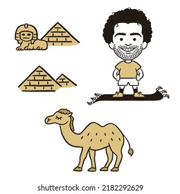 Cute Hand Drawn Egypt illustrations - Vector