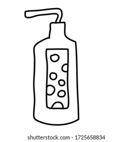 Cute hand drawn element of skin care products. Doodle vector illustration for bathroom interior. Isolated on white background.
