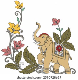 cute hand drawn Elephant. Vector illustration of cute elephant. Icon, animal. Elephant set of different variations illustration. Cute elephant cartoon on white background.