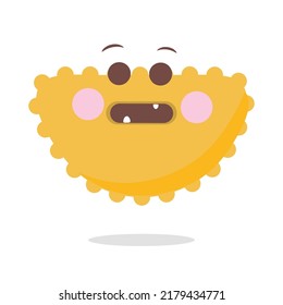 Cute hand drawn emoji on white background
