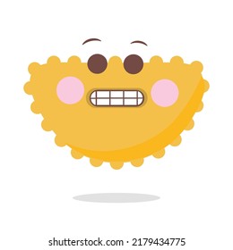 Cute hand drawn emoji on white background