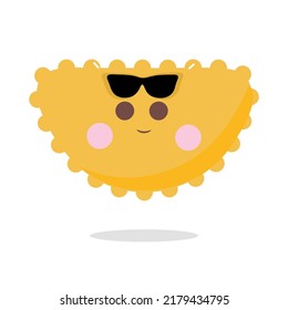 Cute hand drawn emoji on white background