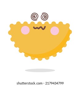 Cute hand drawn emoji on white background