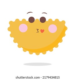 Cute hand drawn emoji on white background