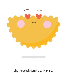 Cute hand drawn emoji on white background