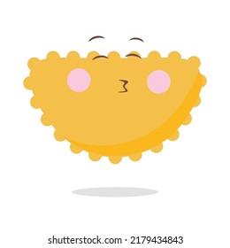 Cute hand drawn emoji on white background