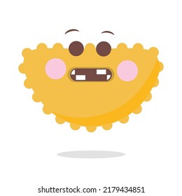 Cute hand drawn emoji on white background
