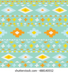 Cute hand drawn ethnic seamless pattern. Graphic background. Boho style