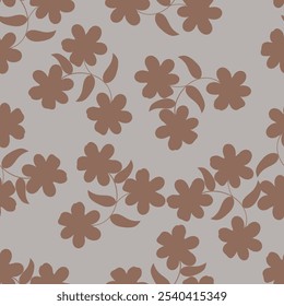 Cute hand drawn feminine seamless pattern with wildflowers