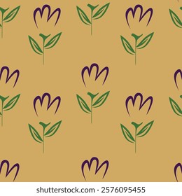 Cute hand drawn feminine seamless pattern with wildflowers