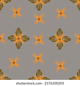 Cute hand drawn feminine seamless pattern with wildflowers