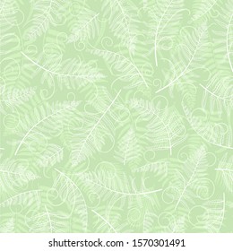 Cute hand drawn fern seamless pattern, floral background, great for textiles, wallpapers, banners - vector design